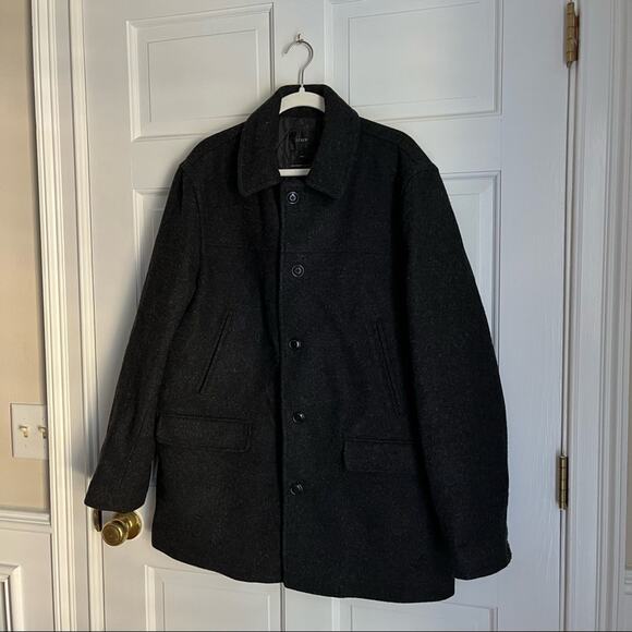 J Crew Wool University Coat Jacket Steel Grey Oversized Thinsulate Size Large - Picture 5 of 9